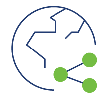 Globe icon to represent global restaurant and venue customers